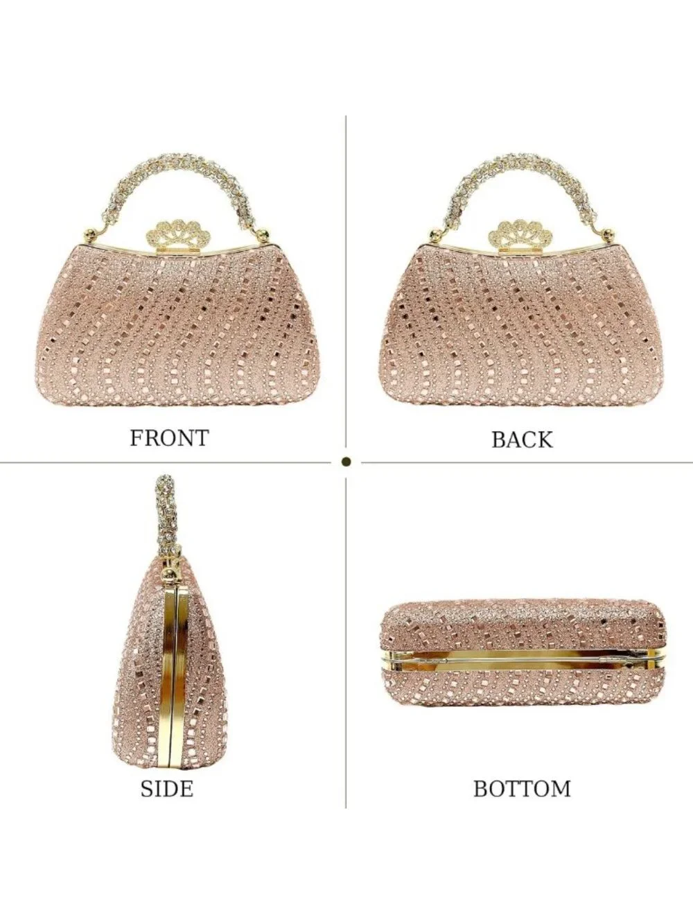 Sparkly Rhinestone Clutch Purse for Women - Formal Evening Bag for Prom